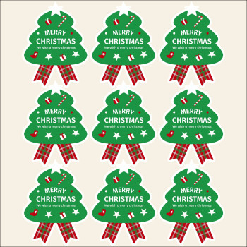 Weihnachtstannenaufkleber zum Verpacken. Online-Verkauf