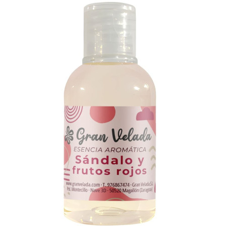 Essência aromática de sândalo e frutos vermelhos
