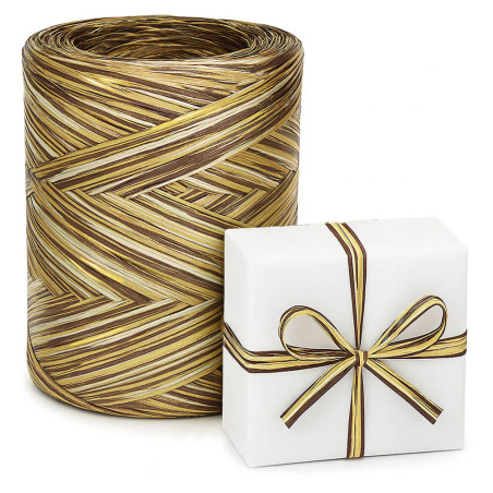 Dreifarbiges Bastband Choco-Dorado-Natural