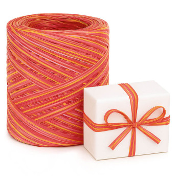 Rot-rosa-orangefarbenes dreifarbiges Bastband Rot-rosa-orangefarbenes dreifarbiges Bastband