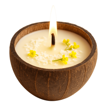 Raps- und Kokoswachs zur Herstellung von Kerzen im Glas mit viel Aroma.