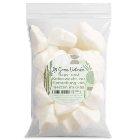 Raps- und Kokoswachs kaufen zur Herstellung von Kerzen im Glas mit viel Aroma.