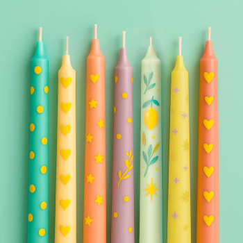 Zitronengelbe Kerzenfarbe. Online-Verkauf.