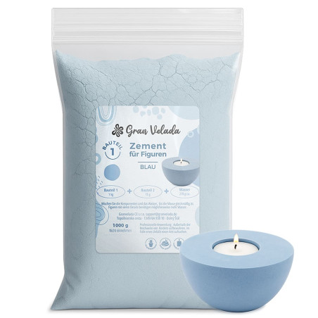 Blaue Figur Zement