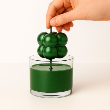 Metallic-grüner Kerzenlack, spezielle Weihnachtskerzen