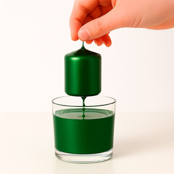 Metallic-grüner Kerzenlack, spezielle Weihnachtskerzen