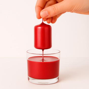 Lackkerzen Rot metallic speziell für Weihnachtskerzen.