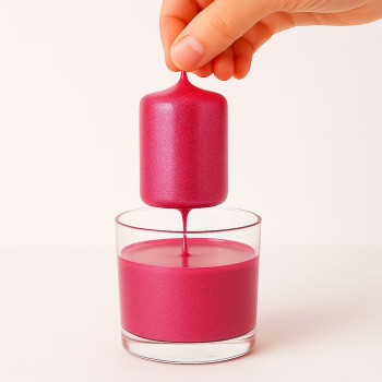 Rosa Lack mit Glitzer für Kerzen. Online-Verkauf