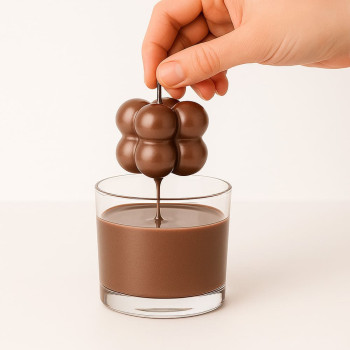 Schokoladenbrauner Metallic-Lack zum Abdecken von Kerzen.