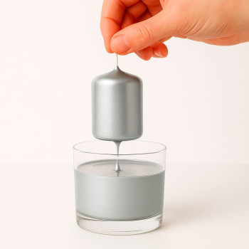 Lack, der Ihre alte Kerze in eine silberne Kerze verwandelt.