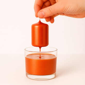 Metallic-Orange-Lack zum Abdecken neuer oder alter Kerzen