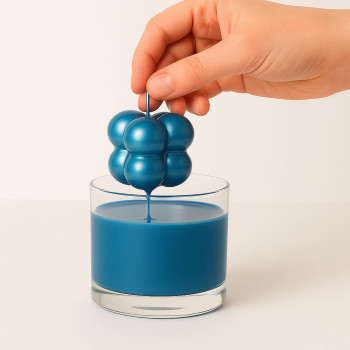 Saphirblauer Metallic-Lack - Neon-Effekt für handgefertigte Kerzen