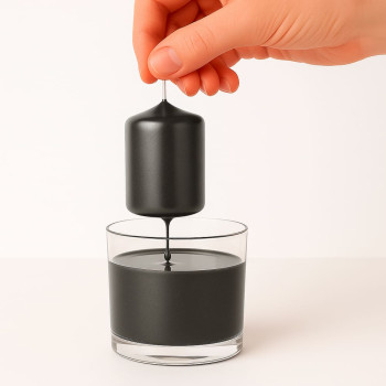 Schwarzer Metallic-Lack - Neon-Effekt für handgefertigte Kerzen