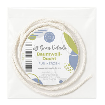 Baumwoll- und Eukalyptusdocht für Kerzen 5-6 cm