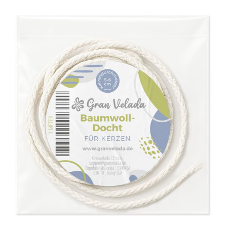 Baumwoll- und Eukalyptusdocht für Kerzen 5-6 cm