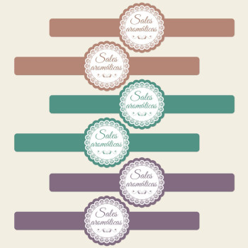 Aufkleber für Duftsalze. Online-Verkauf.