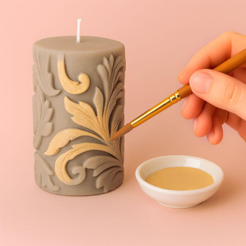 Malen Sie für beige Kerzen. Online-Verkauf. Toller Abend