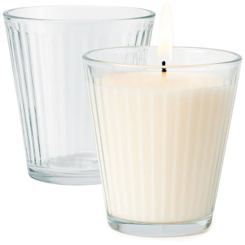 230 ml Becher mit Streifen für Kerzen – Widerstandsfähig und dekorativ. Gran Velada