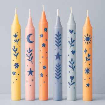 Neblige blaue Kerzenfarbe