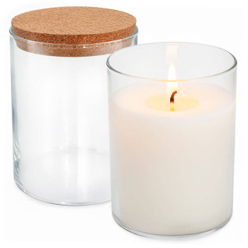 Premium Kerzenglas 500 ml mit Deckel : Widerstandsfähiges Glas