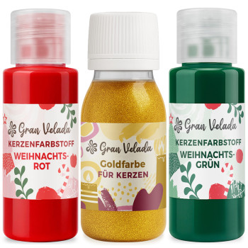 Weihnachtsfarben für Kerzen