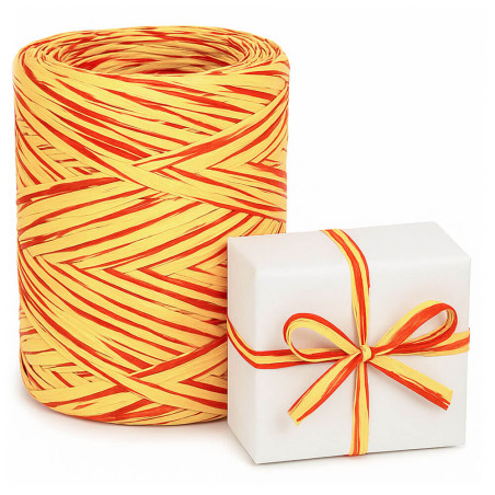 Gelb-rotes zweifarbiges Bastband