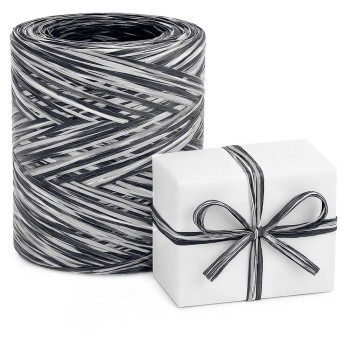 Weiß-schwarz-graues dreifarbiges Bastband