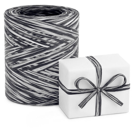 Weiß-schwarz-graues dreifarbiges Bastband