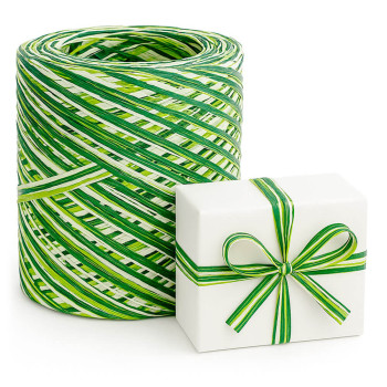 Dreifarbiges Pistaziengras-weißes Bastband