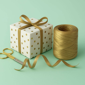 Goldmetallisches Bastband. Online-Verkauf.