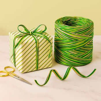 Bastband in drei Farben: Beige, Pistazie und Kiefer zum Verpacken