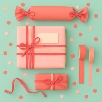 Korallenbastband für Verpackungen und Geschenke. Online-Verkauf