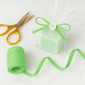 Apfelgrünes Bastband für Verpackungen und Geschenke. Online-Verkauf