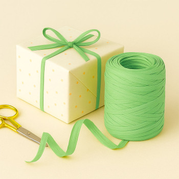 Apfelgrünes Bastband für Verpackungen und Geschenke. Online-Verkauf