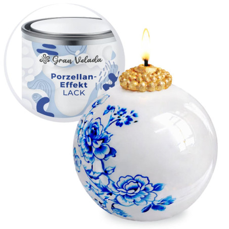Kerzenlack mit Porzellaneffekt