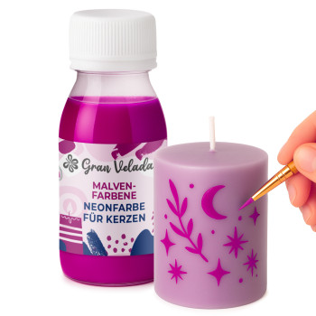 Neon malvenfarbene Kerzenfarbe
