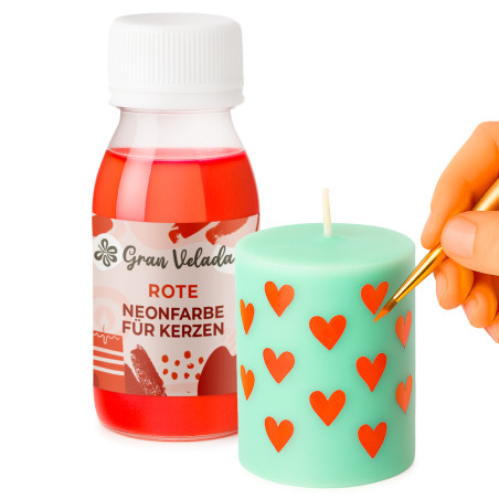 Neonrote Kerzenfarbe