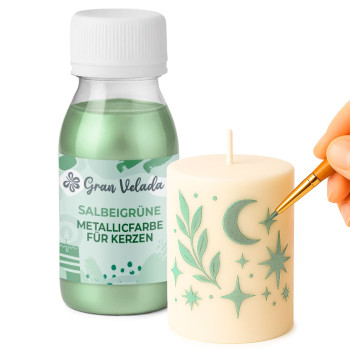 Metallische salbeigrüne Kerzenfarbe