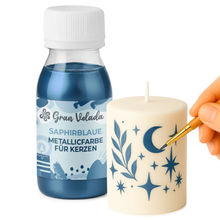 Saphirblaue Metallic-Kerzenfarbe