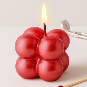 Lackkerzen Rot metallic speziell für Weihnachtskerzen.