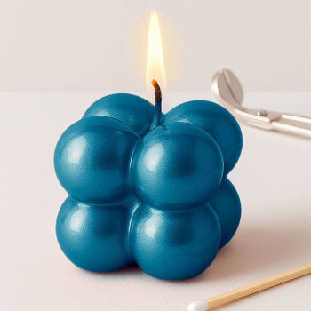 Saphirblauer Metallic-Lack - Neon-Effekt für handgefertigte Kerzen