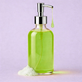 Pistazienfarbener Flüssigfarbstoff zur Herstellung von Glycerinseife.