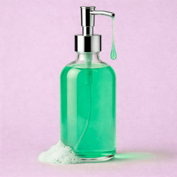 Smaragdgrüner Flüssigfarbstoff zur Herstellung von Glycerinseife.