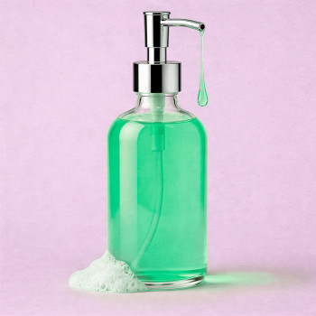 Minzgrüner Flüssigfarbstoff zur Herstellung von Glycerinseife.