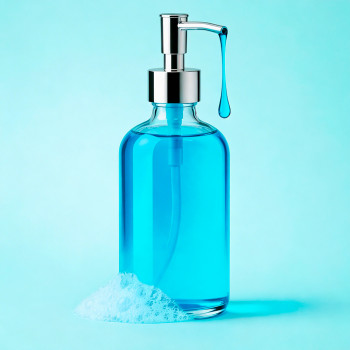 Türkisfarbener Flüssigfarbstoff zur Herstellung von Glycerinseife.