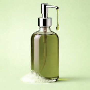 Olivgrüner Flüssigfarbstoff zur Herstellung von Glycerinseife.