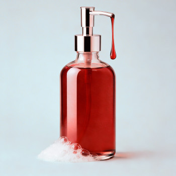 Granatfarbener Flüssigfarbstoff zur Herstellung von Glycerinseifen.