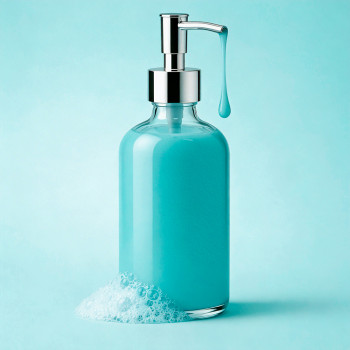Himmelblauer Flüssigfarbstoff zur Herstellung von Glycerinseife.