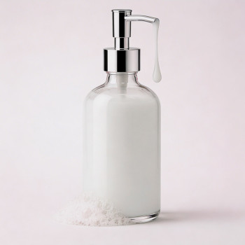 Konzentrierter flüssiger weißer Farbstoff in kosmetischer Qualität.