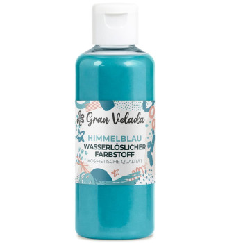 Himmelblauer Flüssigfarbstoff zur Herstellung von Glycerinseife.